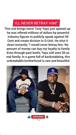 Real Loyalty: Tony Yayo Rejects Millions to Betray 50 Cent! 💯