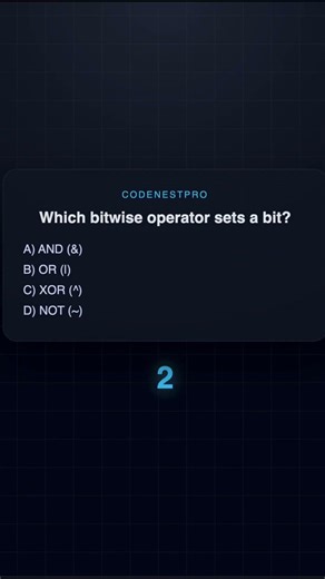 Which bitwise operator sets a bit? ⏱️ | DSA MCQ