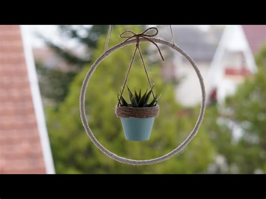 DIY mini hanging planter succulents and cacti