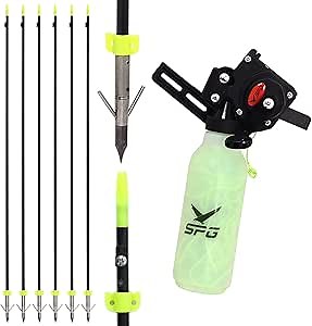 Bowfishing Combo Kit with Bowfishing Reel, 6pcs Arrows Set, Fishing Reels Kit for Recurve & Compound Bows