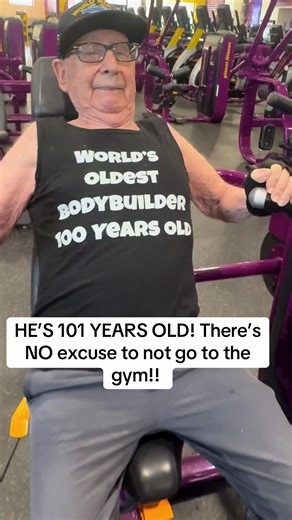 101 years old.. I’ll keep repeating it: 101 years old at the gym. We have no excuse to not work out. Stay posted on this account to see interviews on how he’s lived so long and stayed in shape. #bodybuilding #training #inspiredawesomelife #health #fitness