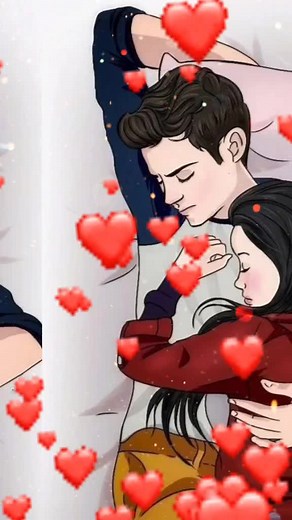 Romantic Animated Scene with Heart Icons