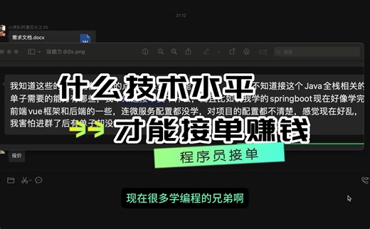 程序员如何接单？程序员找不到工作怎么办？程序员要达到什么技术水平才能接单赚钱？一个视频给你说清楚