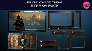 Twitch Overlay, Animated BRB Screen, Streaming Assets, Pirate Theme, Ocean Background - Etsy
