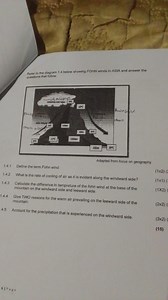 Questions on Fohn Winds (Diagram 1.4)Define the term Fohn win... | Filo
