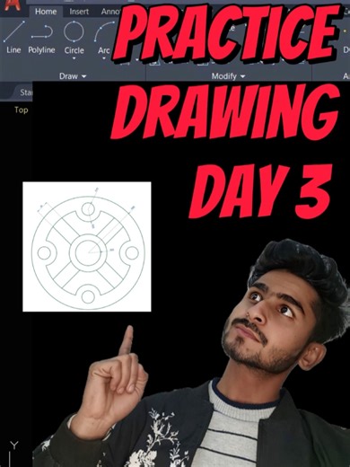 Practice drawing day 3 #practice #drawing #autocad