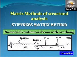 Stiffness matrix method problem Continuous beam with overhang problem 2