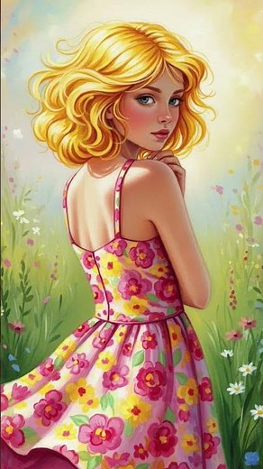 Beautiful Girl Back Pose Painting | Easy Acrylic Art 🎨✨ #shorts #DreamScreenAI