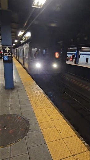 Bronx Bound MTA D Train Arriving At Broadway / Lafayette In Manhattan, New York City