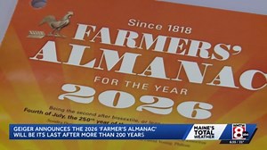 Maine-based Farmers' Almanac says 2026 edition will be its last