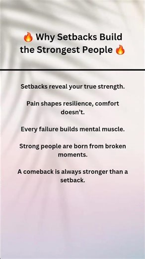 Why setbacks build the strongest people #shorts #motivation #dailydoseofinspire #usa