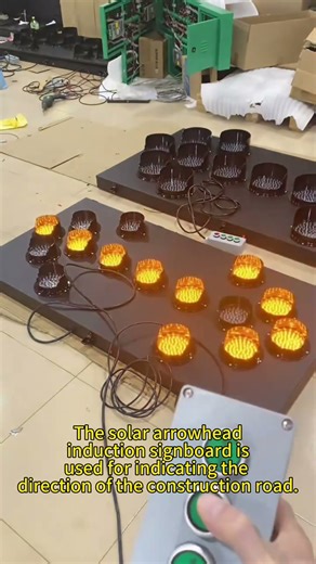 Solar Arrow Direction Guidance Sign in Action! Perfect for Construction Road Safety Traffic Control