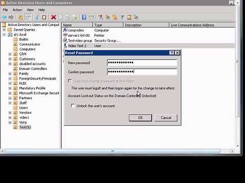 Reset password in Active Directory Users and Computers in Windows