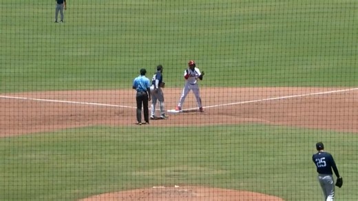 Rainiel Rodriguez delivers a pair of doubles