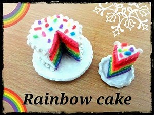 DIY RAINBOW CAKE | TUTORIAL For Polymer Clay Rainbow Cake | Hobby Vlogs