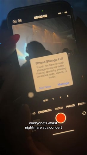 she started deleting apps right away bye 😭😭#concert #storage #struggles #fyp