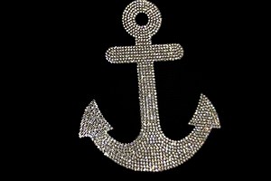 Nautical Anchor Bling Decal, Marine Ocean Symbol Sticker for Car/Truck Laptop/Notebook/iPad/Helmet/Window, 5'' Height