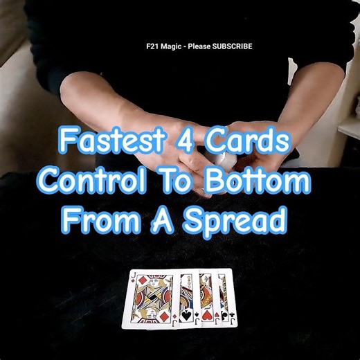 F21 Magic Trick 4493 - Fastest 4 Jacks Control To Bottom From Spread #shorts #magic