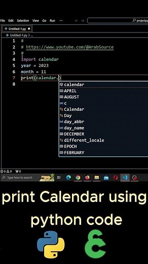 print calendar using python code | طباعة تقويم باستخدام كود بايثون