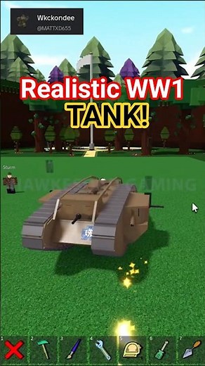 Roblox Build a Boat for Treasure Realistic World War 1 British Tank! #roblox #babft