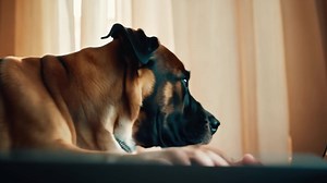 Download A dog is typing on a computer keyboard. for free