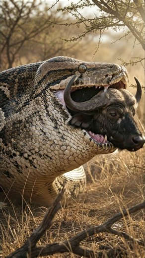 GIANT PYTHON eats an entire AFRICAN BUFFALO 🐃🐍