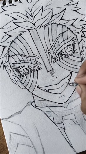 I am draw akaza face #akaza #demonslayer #viral upper moon 3 akaza