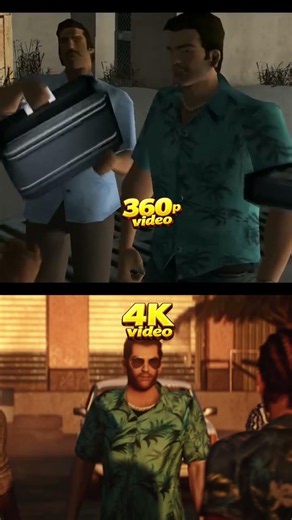 GTA Vice City 360p vs 4K 🔥 Biggest Graphics Upgrade! #shorts