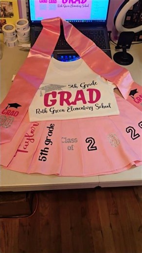 Custom Graduation Stole + Shirt + Skirt Set for a 5th Grade Graduate! ✨