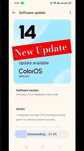 OPPO a77 Software update. #newupdate #oppo #software #oppoa77 #shortsvideos