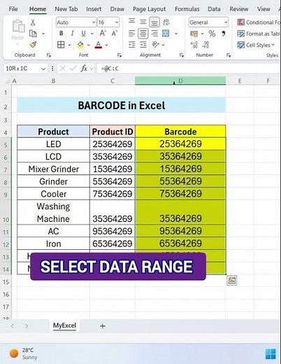 Create Barcode in Excel in 1 Minute! 🔥| Excel Barcode Trick You Didn’t Know! | Generate Barcode
