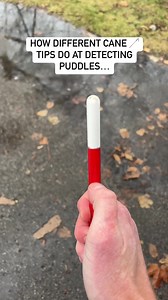 6M views · 10K reactions | Different Cane Tips & Detecting Puddles…From My Least Favorite to Favorite. This is a short demo of several different cane tips being used to feel and hear a large puddle. This is just my general opinion as an orientation and mobility specialist who teaches cane skills to people who are blind or visually impaired. #blind #orientationandmobility #CaneTips #puddles | Blind on the Move | Facebook