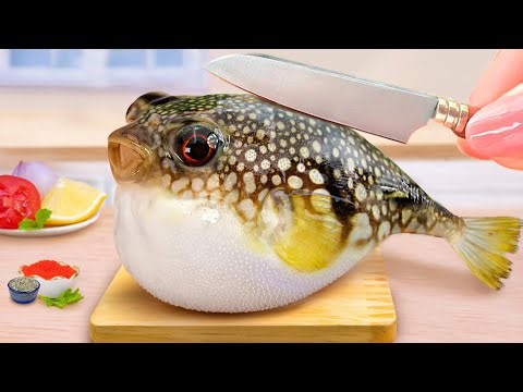 Seafood Recipe 🐠 How To Make Miniature Tasty Little Puffer Fish Curry 🐟 Mini Yummy Cooking