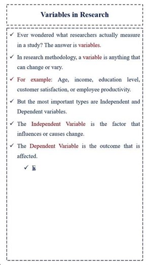Variables in Research Explained | Independent & Dependent Variables | Research Methodology Shorts