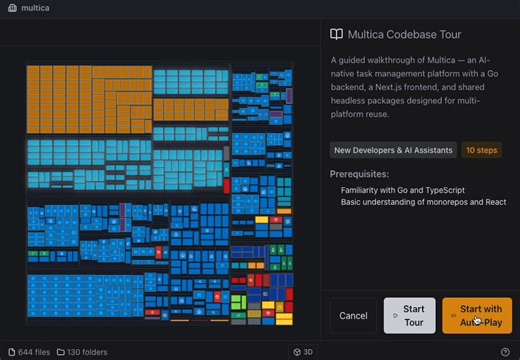 FileCity Tour: multica An open-source managed agents platform. Turns coding agents into real teammates by letting you assign tasks, track progress in real-time, and reuse compounded skills across your team.
