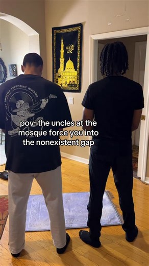DEENTOUR ⬅️⬆️➡️ on Instagram: "it’s a universal experience😂😂 uncs at the mosque always forcing you into an atoms worth of space😭 #reels #muslim"