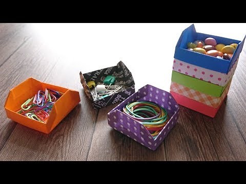 【実用使い】折り紙１枚で１トレイ♪スタッキングトレイ