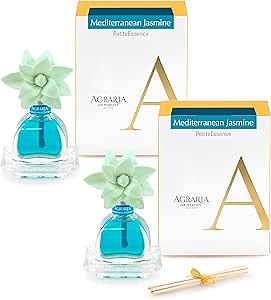 AGRARIA AirEssence & PetiteEssence Flower and Reed Diffuser Set, Luxury Home Fragrance Set, Scented Oil Reed Diffuser Gift for All Occasions
