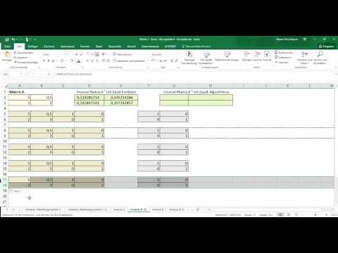 Mathe mit Excel - Inverse Matrix mit dem Gaußschen Algorithmus - Tutorial