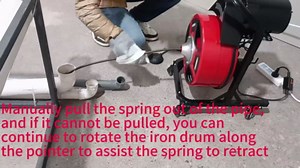 VEVOR Drain Cleaner Machine 50 FT x 1/2 Inch, Manual Feed Sewer Snake Auger with 4 Cutters & Air-Activated Foot Switch for 2" to 6" Pipes