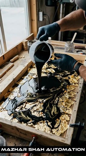 Noir Gold Fusion Resin Table