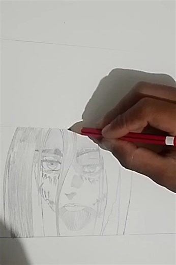 Attack on Titan #anime Eren face. drowing on pyncil 🥀