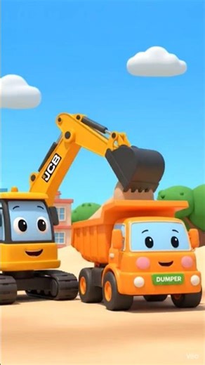 Cute JCB & Dumper Play Together 🥰🚜 | Fun Sand Loading | Kids Cartoon #kidscartoon #jcbdumper
