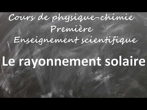 Cours de physique-chimie enseignement scientifique 1ère: Le rayonnement solaire