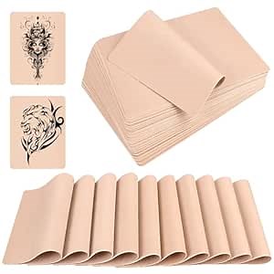 Tattoo Practice Skins - TONBAO Fake Tattoo Skin 20 Pcs 7×6in Double Sides Blank Soft Silicone Tattoo Practice Skins for Tattoo Beginner and Experienced Artist