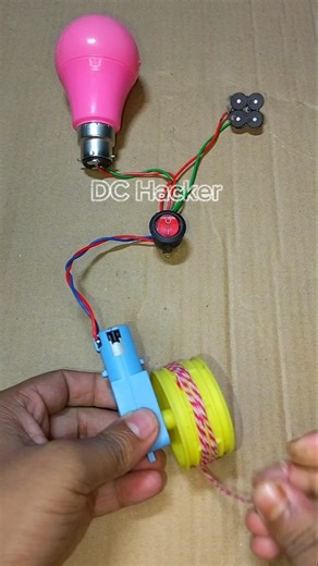 Powering a LED Light and 4 Buzzers With Rope Turning Metal Gear Motor • DC Motor #dcmotor #shorts