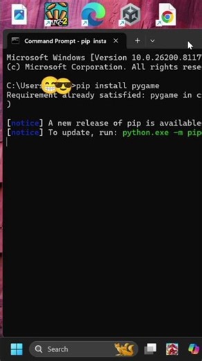 How to install pygame #python #coding #programming #pythoneveryday #pythonshorts #pythoneasy #shorts