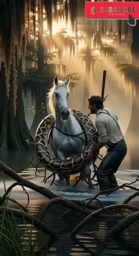 “He Risked His Life to Save a White Horse From a Giant Python 🐍💔”