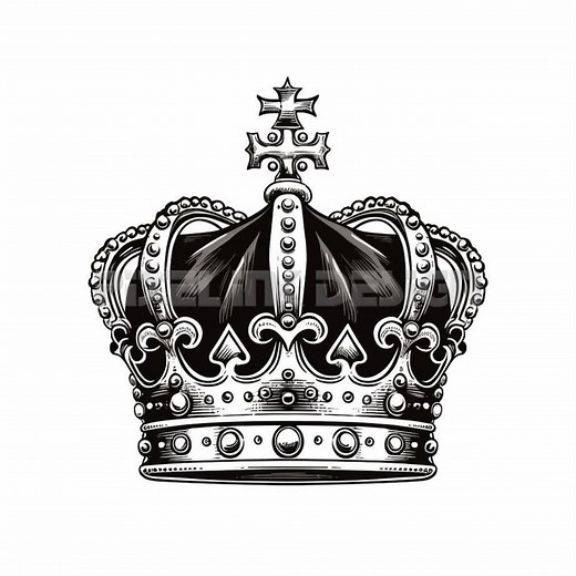 Crown Tattoo Design - Download High Resolution Digital Art PNG Transparent Background | Printable SVG Tattoo Stencil - Etsy