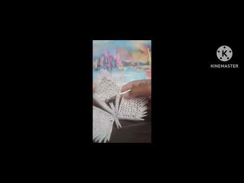 How to make 3D ORIGAMI swam -- Small process (like and subscribe) # 3d origami swam #papercraft